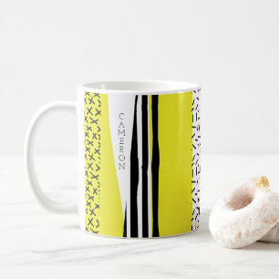 Geometrisches gelbes und schwarzes Mix Tasse