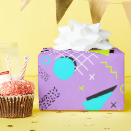 Geometrisches Gemustertes Retro-80er Geschenkpapier