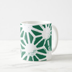 Geometrisches geometrisches Muster in grün und wei Kaffeetasse