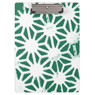 Geometrisches geometrisches Muster in grün und wei Klemmbrett