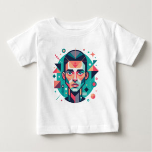 Geometrisches Gesichtporträt Baby T-shirt