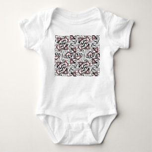 Geometrisches Gewebe: künstlerisches Musterdesign. Baby Strampler