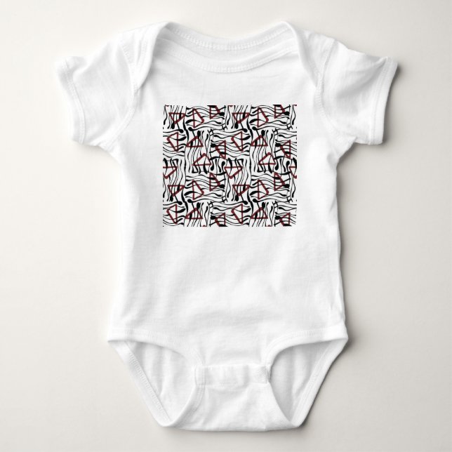Geometrisches Gewebe: künstlerisches Musterdesign. Baby Strampler (Vorderseite)