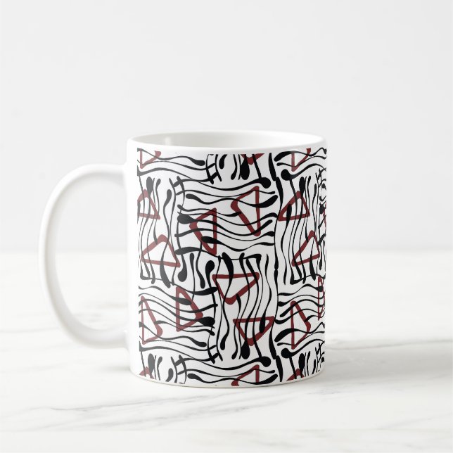 Geometrisches Gewebe: künstlerisches Musterdesign. Kaffeetasse (Links)
