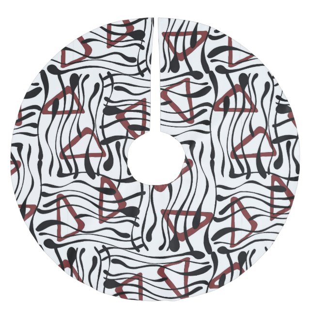 Geometrisches Gewebe: künstlerisches Musterdesign. Polyester Weihnachtsbaumdecke (Vorderseite)