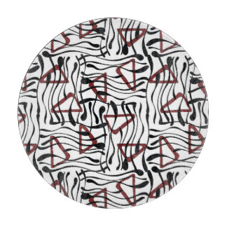 Geometrisches Gewebe: künstlerisches Musterdesign. Schneidebrett
