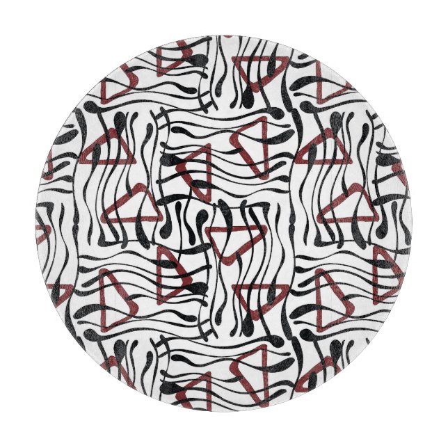 Geometrisches Gewebe: künstlerisches Musterdesign. Schneidebrett (Vorderseite)