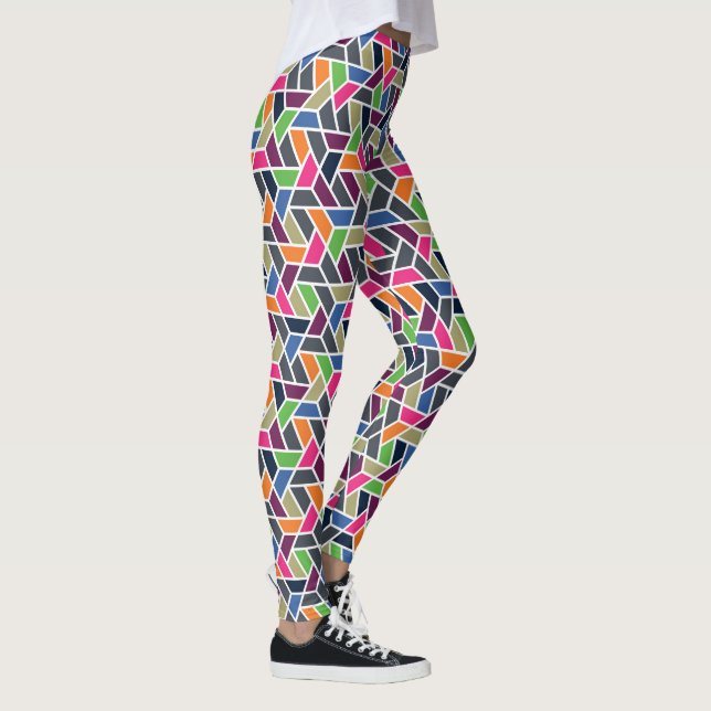 Geometrisches Gitter Leggings (Rechts)