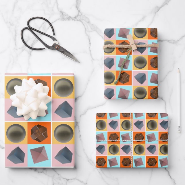Geometrisches Gleichgewicht -  Geschenkpapier Set (Vorderseite)