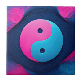 Geometrisches Gleichgewicht: Vibrant Yin Yang Patt Fliese