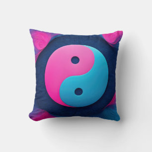 Geometrisches Gleichgewicht: Vibrant Yin Yang Patt Kissen