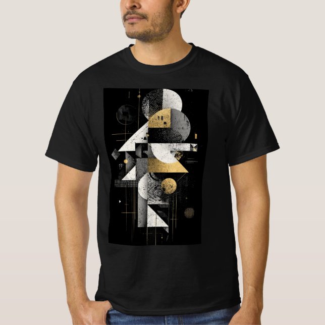 Geometrisches Gold Abstracts T-Shirt (Vorderseite)