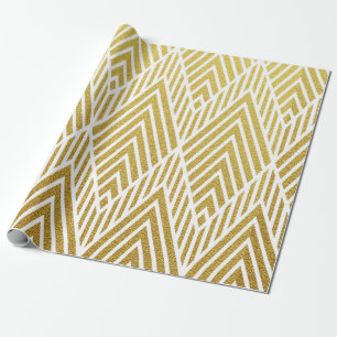 Geometrisches gold glänzendes nahtloses Muster Geschenkpapier