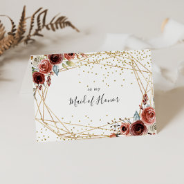 Geometrisches Gold Glitzer Brautparty Vielen Dank Dankeskarte