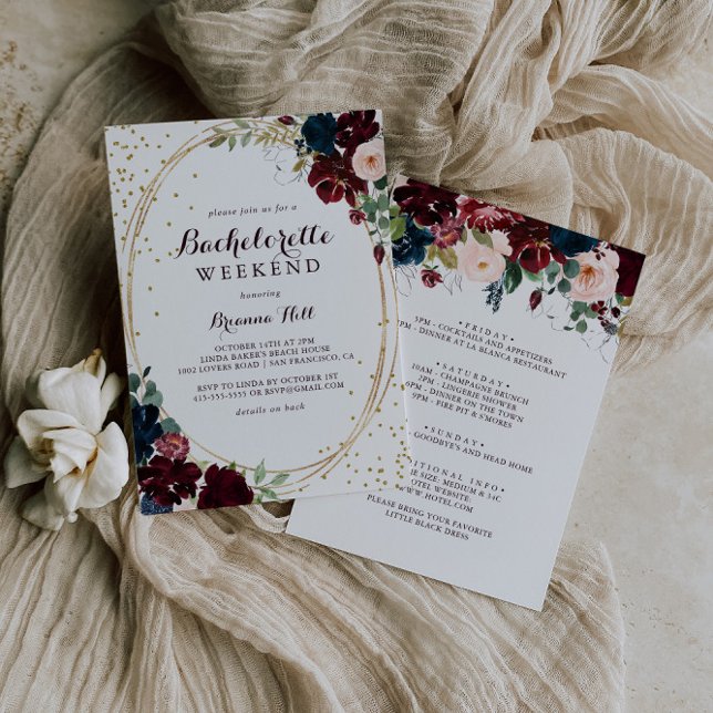 Geometrisches Gold Glitzer Fall Bachelorette Woche Einladung (Von Creator hochgeladen)