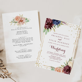 Geometrisches Gold Glitzer für Front- und Back-Hoc Einladung