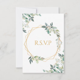 Geometrisches Gold Leaf Wedding RSVP Card