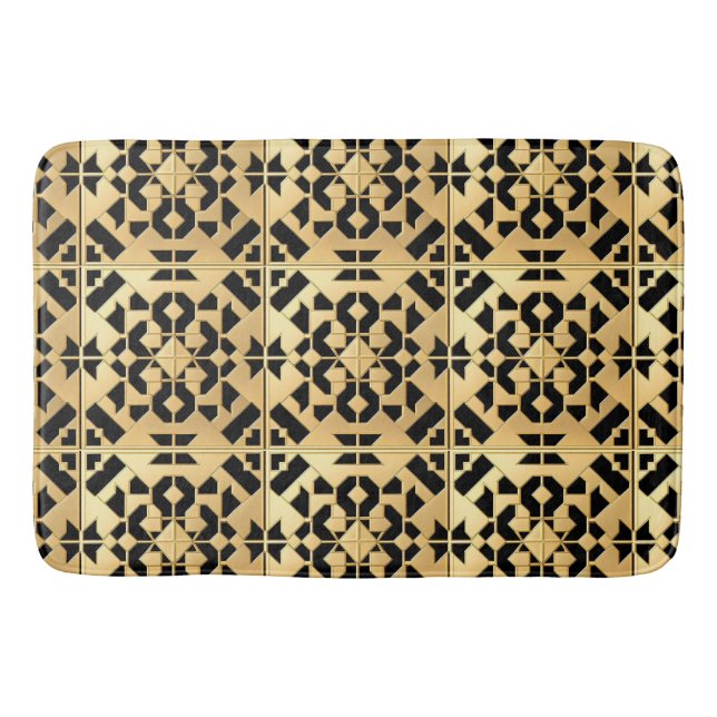 Geometrisches Gold-Panel Badematte (Vorderseite)