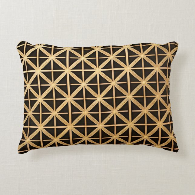 Geometrisches Gold-Panel Dekokissen (Vorderseite)