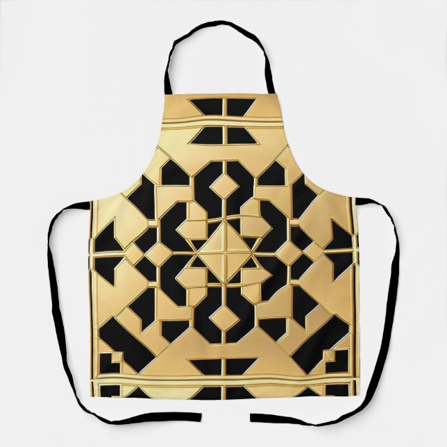 Geometrisches Gold-Panel Schürze (Vorderseite)