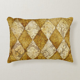 Geometrisches Gold: Retro-Muster-Eleganz. Dekokissen