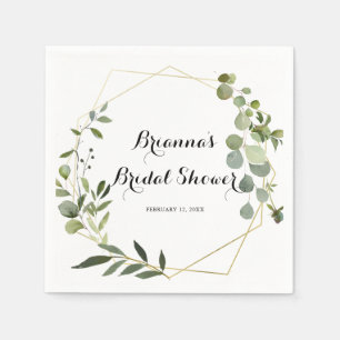 Geometrisches Gold Tropical Calligraphy Brautparty Serviette