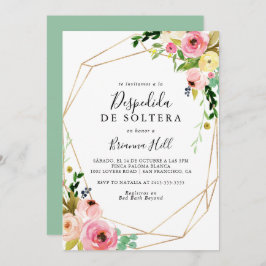 Geometrisches Gold Tropical Fall Spanisches Brautp Einladung