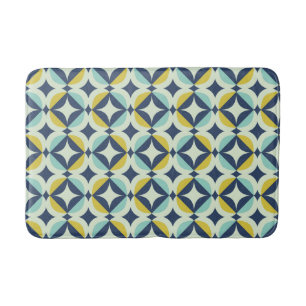 Geometrisches Gold u. blaues Muster Badematte