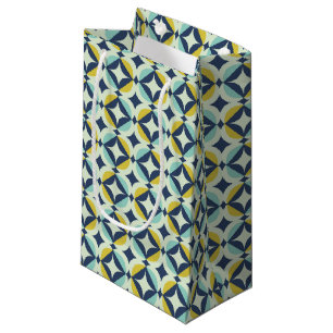 Geometrisches Gold u. blaues Muster Kleine Geschenktüte