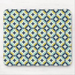 Geometrisches Gold u. blaues Muster Mousepad