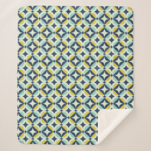 Geometrisches Gold u. blaues Muster Sherpadecke