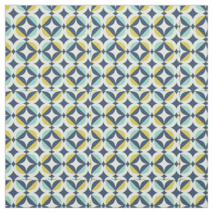 Geometrisches Gold u. blaues Muster Stoff