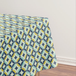 Geometrisches Gold u. blaues Muster Tischdecke