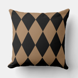 Geometrisches Gold und Black Diamond Harlequin Mod Kissen