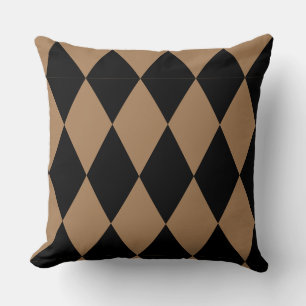 Geometrisches Gold und Black Diamond Harlequin Mod Kissen
