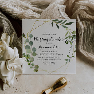 Geometrisches Gold Wedding Luncheon Brautparty Einladung