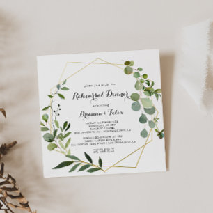 Geometrisches Golden Tropical Probe Dinner Einladung