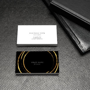Geometrisches goldenes Foil Circles Black Vip Visitenkarte