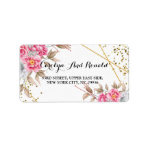 Geometrisches goldfarbenes Frame Rosa