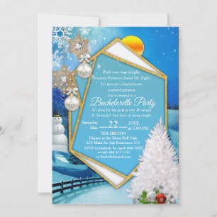 Geometrisches Goldrahmen-Bachelorette Einladung