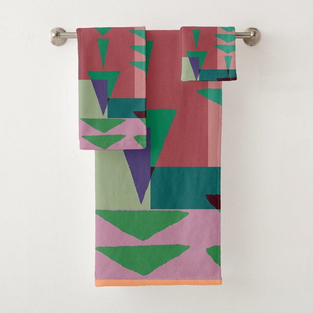 Geometrisches Grafikmotiv Moderner Trend Badhandtuch Set (Von Creator hochgeladen)