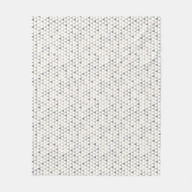 Geometrisches, grau-beige-neutrales Muster Fleecedecke (Vorderseite)