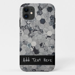 Geometrisches, graues, weißes und schwarzes Hexago Case-Mate iPhone Hülle