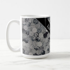 Geometrisches, graues, weißes und schwarzes Hexago Kaffeetasse