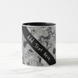 Geometrisches, graues, weißes und schwarzes Hexago Tasse