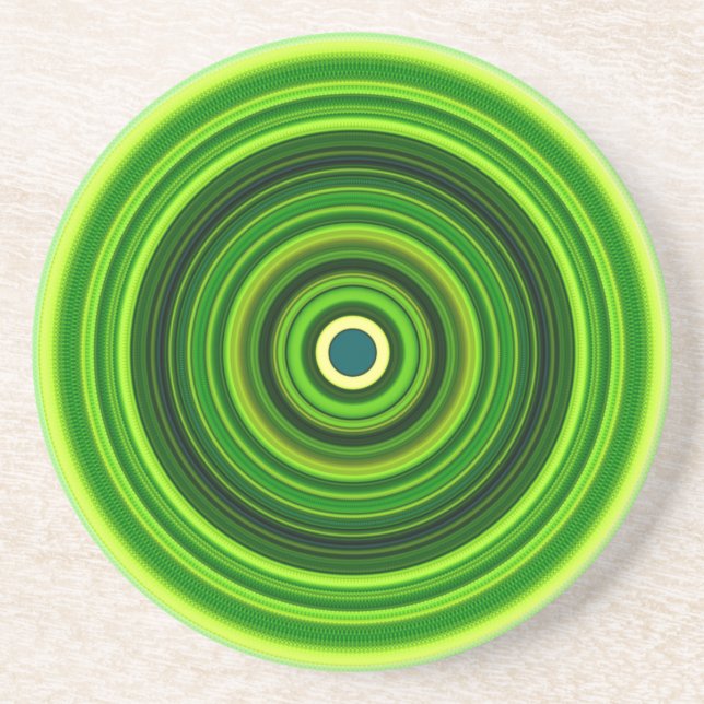 Geometrisches Green Mandala Design-64555 Getränkeuntersetzer (Vorne)