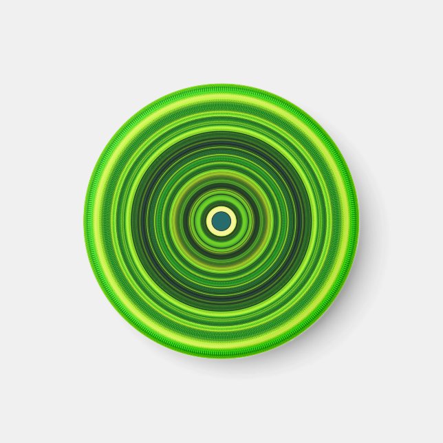 Geometrisches Green Mandala Design-64555 Magnet (Vorne)