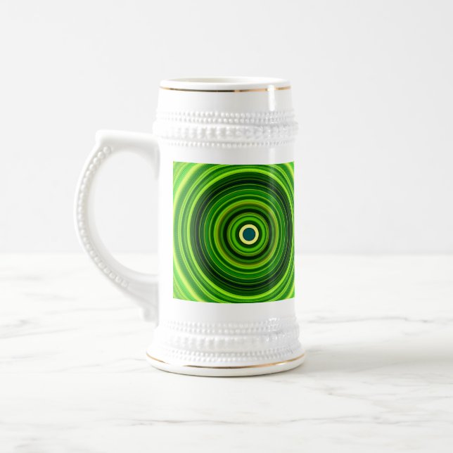 Geometrisches Grün Mandala-25436 Bierglas (Links)