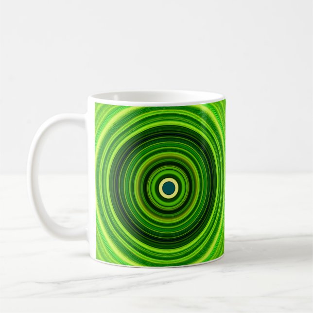 Geometrisches Grün Mandala-25436 Kaffeetasse (Links)
