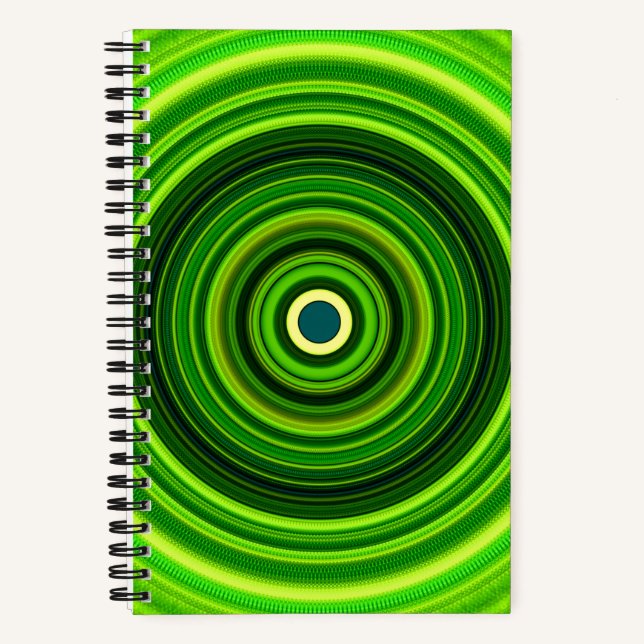 Geometrisches Grün Mandala-25436 Notizbuch (Vorderseite)